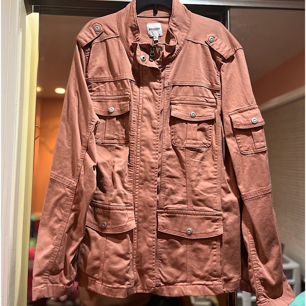 Kensie Jeans Denim Dyed Military Jacket